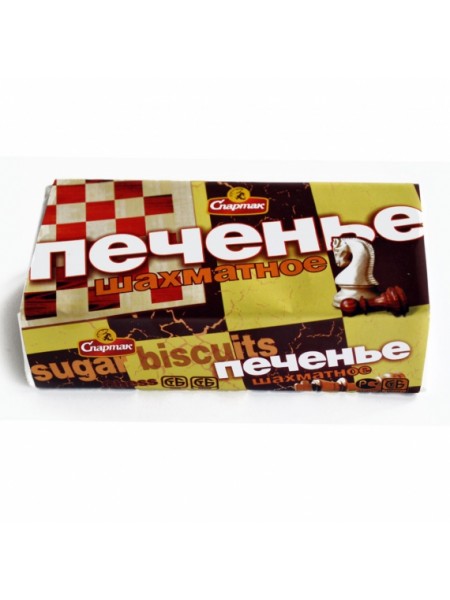 Печенье Шахматное в пачках 100гр*37 Спартак Печенье Шахматное в пачках 100гр*37 Спартак